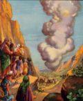 Pillar of smoke leads the Israelites.