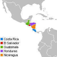 Location of Nicaragua in Central America