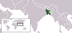 Location of Bangladesh in Asia