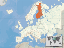 Location of Finland in Europe