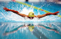 This is a very good demonstration of the butterfly stroke, the most difficult of all the strokes.