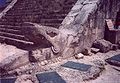 Kukulkan at the base of the stairway of El Castillo, Chichen Itza.