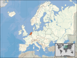 Location of the Netherlands on the European continent