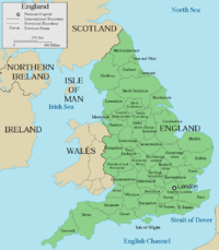 Location of England (orange) – on the European continent (camel & white) – in the United Kingdom (camel)