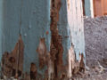 This is an outside support beam of a house deteriorating as the Termites eat through it like nothing