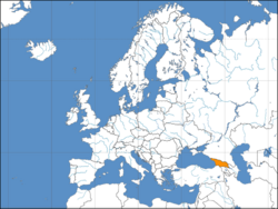 Location of Georgia in Europe