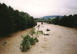 Skawa River Poland flood 2001.jpg