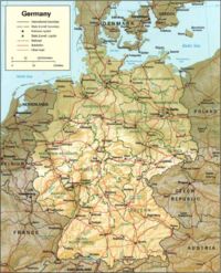 Location of Germany on the European continent