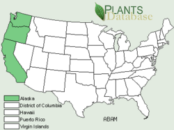 Pacific silver fir Distribution map.PNG