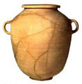 Two-handled Jar (This jar is one type of the jars. It has short wide neck and fat body. Two handles were placed to the body to carry the jar easily.)